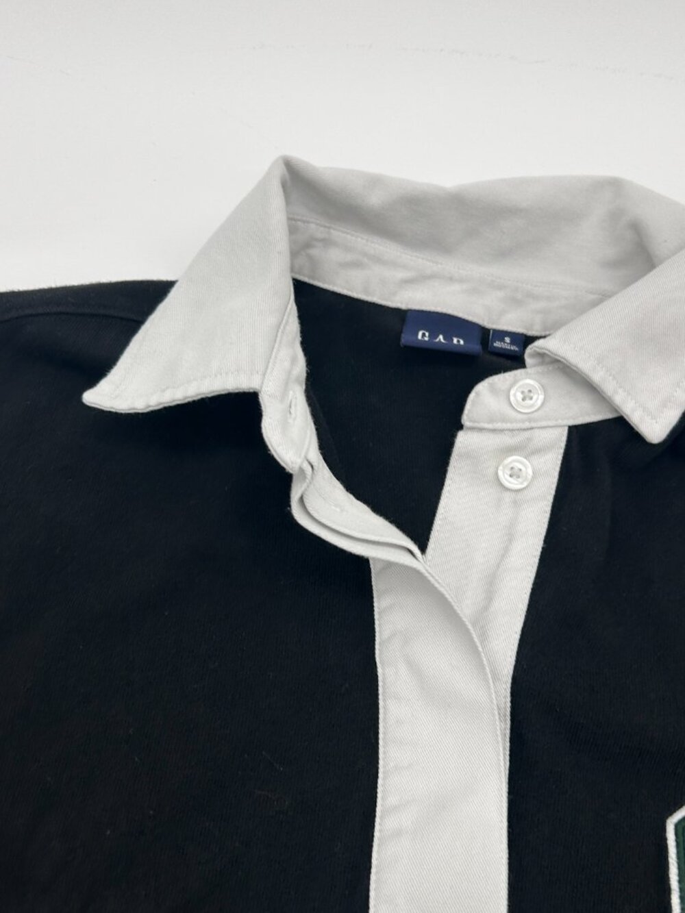Gap Polo Mini Oversized Jersey Dress Preppy Logo Collared Rugy Side Pockets Sz S - Picture 7 of 12